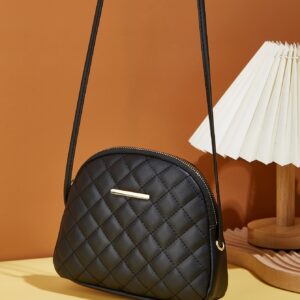 Quilted Detail Metal Decor Dome Bag